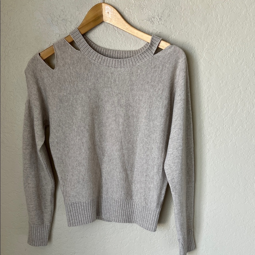 N:philanthropy beige wool cashmere cutout sweater - Picture 2 of 8